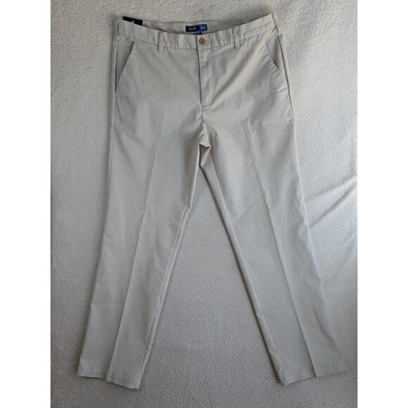 NEW Izod Sportflex Pants Mens 38x34 Cream Performance Plus Stretch - Picture 1 of 16